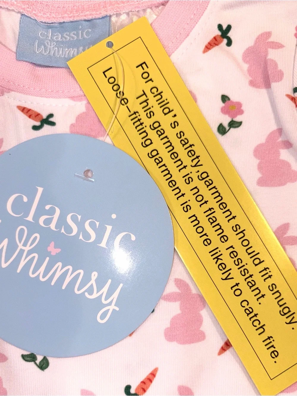 Classic Whimsy Bunny & Carrots pink pajama set sz 24 months NWT